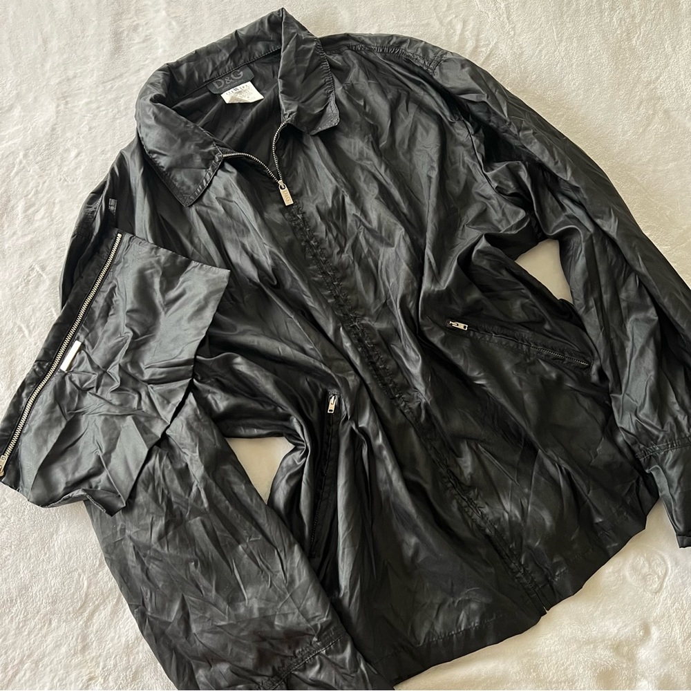 Dolce & Gabbana D&G Ittierre Men’s Black Nylon Jacket Case Y2K Diffusion Line